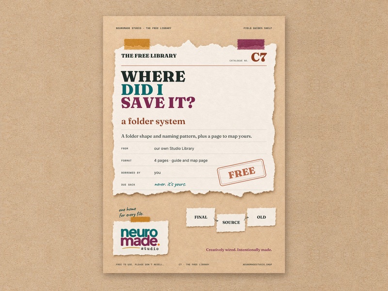 Cover of the free download The 'where did I save it' folder system.