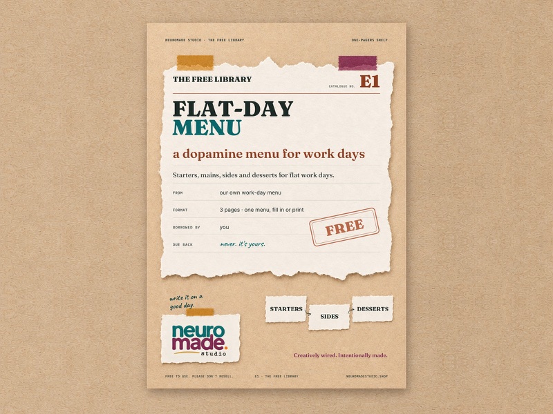 Cover of the free download Flat-day menu.
